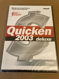 Intuit Quicken 2003 Deluxe Finance Software For Windows 95 98 2000 ME XP Sealed - Picture 1 of 2