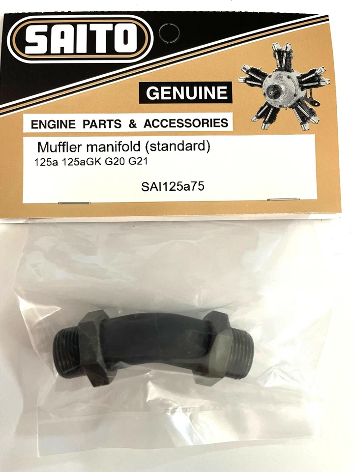 R/C Model Saito SAI125a75 Muffler Manifold standard 125a G20 Engine for RC Plane