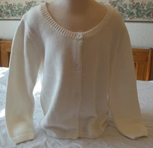Funtasia too Girls White Sweater Button Front New W Tags Size 5T 100% Cotton - Picture 1 of 4