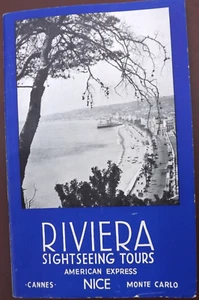 VINTAGE 1937 RIVIERA BROCHURE BOOKLET MAP TOURS 36 PAGES NICE CANNES MONTE CARLO - Picture 1 of 14