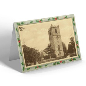 CHRISTMAS CARD Vintage Lincolnshire - St. Mary's Church, Welton