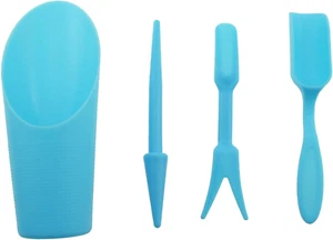 Set of 4 Garden Shovel Hand Tool Planting Blue Plastic Digging Shovel Kit for Pl - Picture 1 of 12