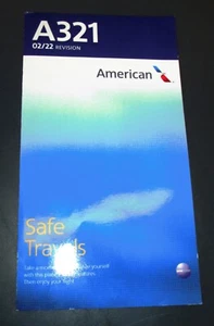 American Airlines Safety Card A321 02/22 Revision guter Zustand - Bild 1 von 4
