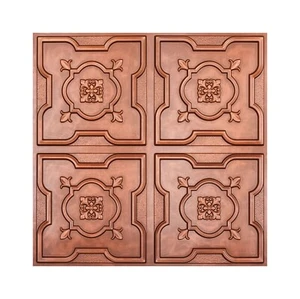 DIY metallic ceiling tile Emboss interior wall panel PL87 Polished Copper 10pcs - Picture 1 of 19