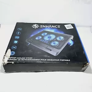 Enhance Laptop Cooling Pad Stand 5 Quiet Fans Dual USB Ports 15.3 x 9" Cooling - Picture 1 of 3