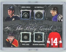 2022-23 LEMIEUX BURE SHANAHAN ROBITAILLE LEAF IN THE GAME USED HOLY GRAIL 2/2