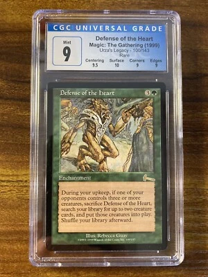 MTG✨DEFENSE OF THE HEART✨Urza’s Legacy CGC QUAD 9’s++ MINT RARE Guay Art POP 2 ! - Image 1 of 4
