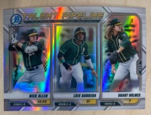 N. ALLEN + L. BARRERA + G. HOLMES - 2021 Bowman Chrome TALENT PIPELINE #TP-OAK - Picture 1 of 2