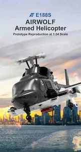 RC Helicopter Eachine E188S AirWolf 2.4G 9CH 6G GPS Brushless Motor 1:34 RTF - Photo 1 sur 21