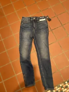 High Rise Hollister California 3R Blue Jeans Crop Super Skinny 26W X 26L NWT - Imagen 1 de 7