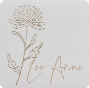 New! Faux Leather Jewelry Box Personalized "Lee Anne" Birth Flower Chrysanthemum - Picture 1 of 3