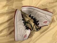 NIKE AIR JORDAN 1 RETRO HIGH OG WHITE/VARSITY RED Sz 6.5 Youth Brand New no Box