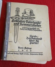 Stahlheim Bund 1929 Soldatenlieder Liederbuch Vaterlands-Kommers Lieder siehe Sc