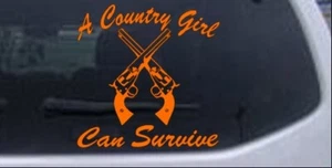 Calcomanía de ventana para coche camión Country Girl Can Survive naranja 6X6 - Imagen 1 de 1