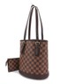 Auth LOUIS VUITTON Petit Bucket Damier Ebene Tote Shoulder Bag Purse #31739