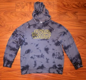 Star Wars Graphic Lightweight Black Tie Dye Pullover Hoodie Sweater Size X-Large - Picture 1 of 3