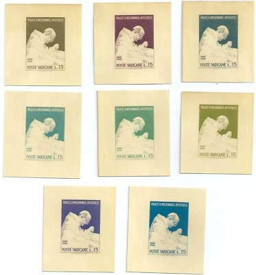 16982 Ciudad del Vaticano Santa Sede Religión Personalidad Papa Pablo VI 8 Colores Ensayo Foto 1 de 4