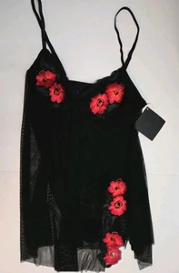 Abito Seducente Cinema Etoile Nero Rosso Pizzo Nuovo con etichette Taglia Med - Foto 1 di 5