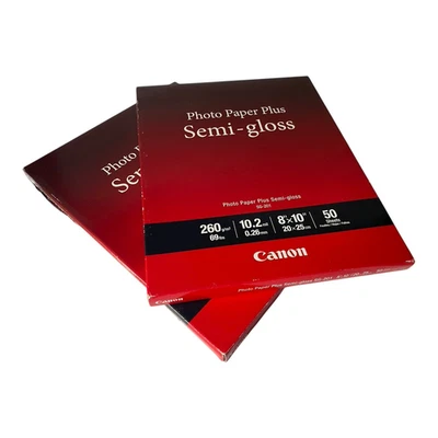 2X Canon Photo Paper Plus Semi-Gloss 8" x 10" (50 Sheets) (SG-201 8X10) - Image 1 of 4