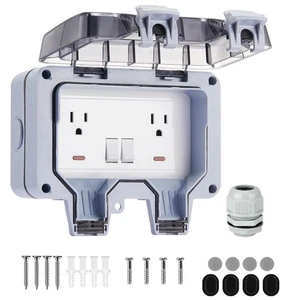 Scatola Presa Elettrica da Esterno 15 Ampere con Interruttore On/Off e Indicatore Luce,... - Foto 1 di 6