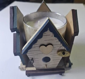 BIRDHOUSE Wood candle Cover Multi-colored Country Decor (CANDLE NOT INCLUDE) - Picture 1 of 11