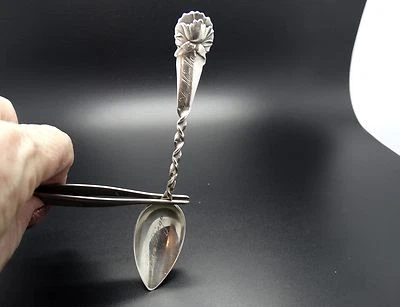 加州圣地亚哥3D水百合5英尺纯银纪念品勺子62盎司 — 第 1/4 张图片