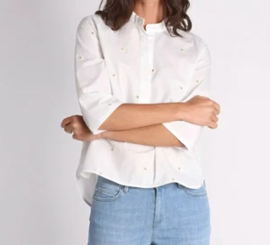 Camicia bianca con paillettes EMME MARELLA modello BRUSSON Tg.42 - Foto 1 di 5