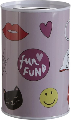 Premier Housewares Fun Times Money, Tin, Multi-Colour, 8 X 8 X 13 Cm - Image 1 of 4