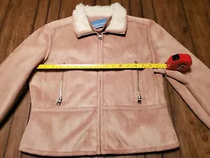 Nine West Tan Fur/Suede/VELVET Womans(S) Zipper Winter Jacket Coat original $100 - Picture 1 of 9