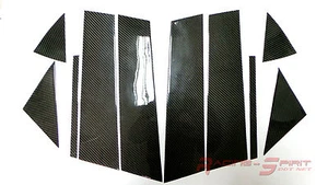 10X REAL 3D GLOSSY CARBON FIBER B-PILLAR TRIM 13+ MAZDA3 BM SPORT MAZDASPEED JDM - Picture 1 of 7