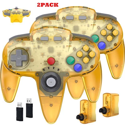 2PACK Wireless N64 Controller w Rumble Pak for Nintendo N64 Switch Rechargeable - Image 1 of 4