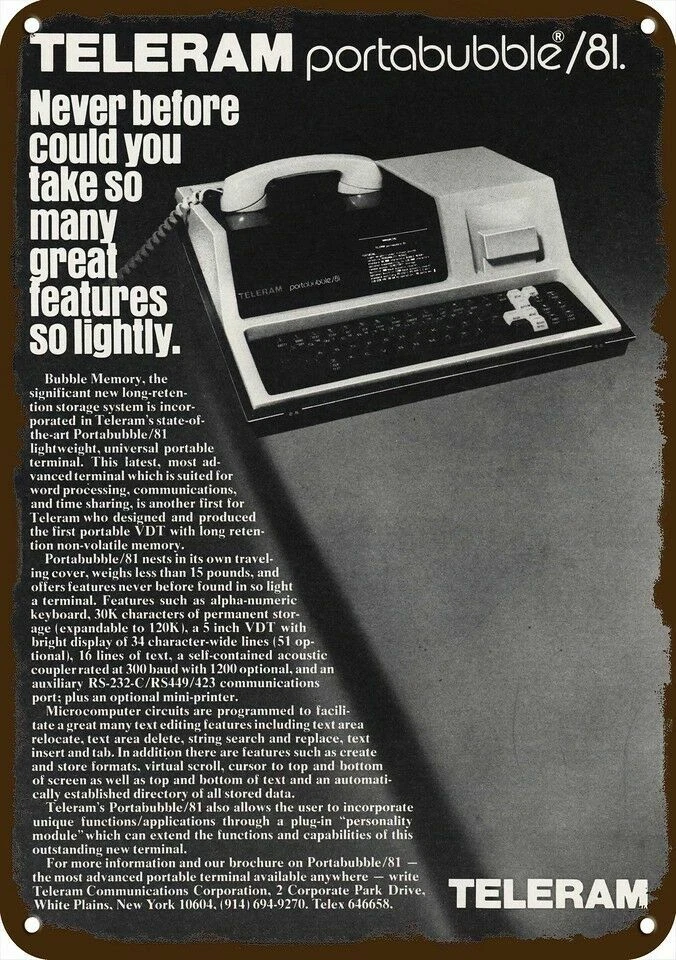 1981 TELERAM PORTABULBBLE 81 Vintage-Look ***DECORATIVE REPLICA METAL SIGN*** - Image 1 of 1