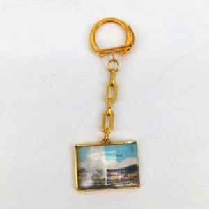 Vintage Geneve Geneva Switzerland Enamel Travel Shield Keychain Travel Souvenir - Picture 1 of 4
