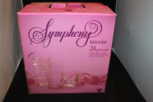 24 DE COLECCIÓN ROSA SYMPHONY WHEATON DEPRESIÓN MCM COSTILLA DE VIDRIO 10,5, 13, 17 OZ. Completo - Imagen 1 de 7