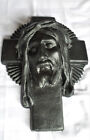 Wandbild  Jesus Kopf mit Kreuz,   Zinkguss 