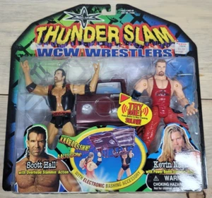 WCW NWO Thunder Slam Scott Hall Kevin Nash Wrestling paquete de 2 WWF WWE-2000 TOYBIZ - Imagen 1 de 2