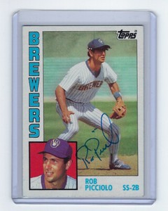 1984 BREWERS Rob Picciolo signed card Topps #88 AUTO Autographed Milwaukee