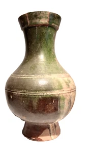 Chinese Han Dynasty Green and Amber Glazed Urn with patch repair rim - Picture 1 of 13