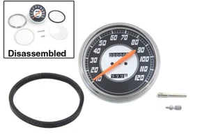 HARLEY Replica 2:1 Speedometer with Orange Needle fits 1941-1961 FL, 1936-1940 - Picture 1 of 4