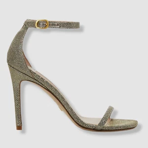 $495 Stuart Weitzman Women's Silver Nudistcurve 100 Sandal Shoes EU 36.5/US 6 - Picture 1 of 6