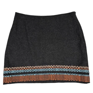 Boden Wool Blend Embroidered Straight Skirt size 8P Lined - Picture 1 of 6