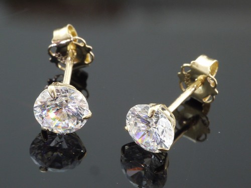 333 Weißgold Ohrstecker 1 Paar 6,5 Mm Grösse Mit 26 Zirkonia Steinen 4