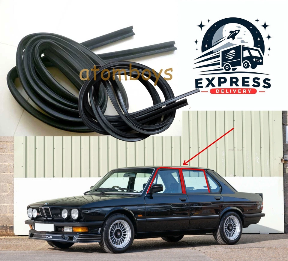 PARA BMW 5 518i 520i 525i 525e 528e 535i E28 ventana PUERTA CRISTAL canal fieltro funcionamiento Foto 1 de 4