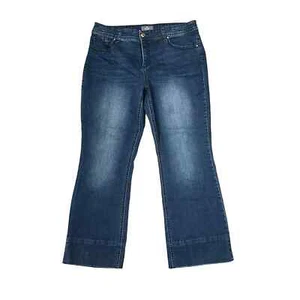 Chico's So Slimming Boot Cut Jeans Women 2 Medium Washed Denim Hi-Rise Lined Hem - Picture 1 of 8