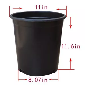 1/2/3/5/7/10/15/20 Gallon Plastic Nursery Pots Garden Plant Flower Pot Planter - Picture 1 of 34