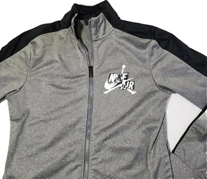 NIKE AIR JORDAN ZIP JACKET Shirt Youth Boys Large Gray Black Michael Basketball - Picture 1 of 11