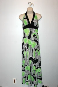 Alyn Paige New York Midi Dress Fit Flare Green Black Womens Size M/L? Summer - Picture 1 of 10