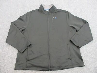 Chaqueta Izod Para Hombres Extra Grande Negra Exterior Cremallera Completa Bolsillo Logo Abrigo Informal Foto 1 de 4