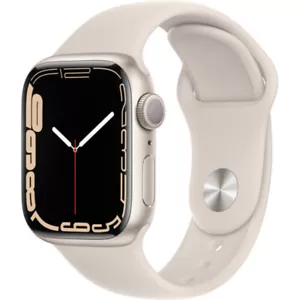 Apple Watch Series 7 45 mm GPS cassa Starlight cinturino Starlight MKN63LL/A buono - Foto 1 di 1