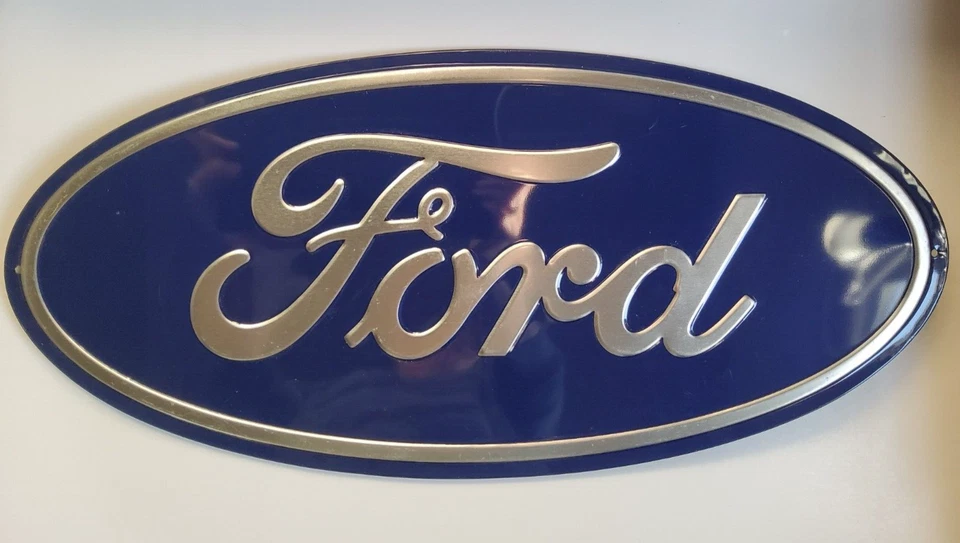 Ford Blue 20" Oval Logo Metal Tin Sign Car Vintage Auto Emblem Garage Man Cave - Image 1 of 1